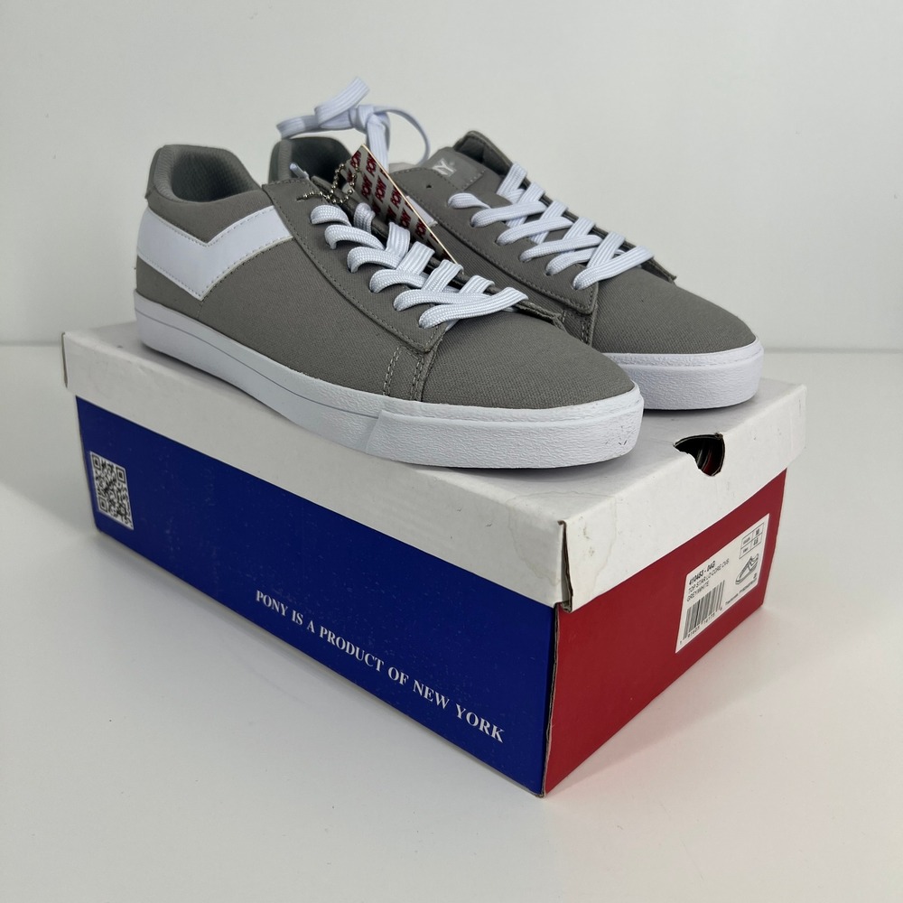 Pony Top Star Lo Core CVS Mens Grey White Sneakers 410453-04G Size 8.5